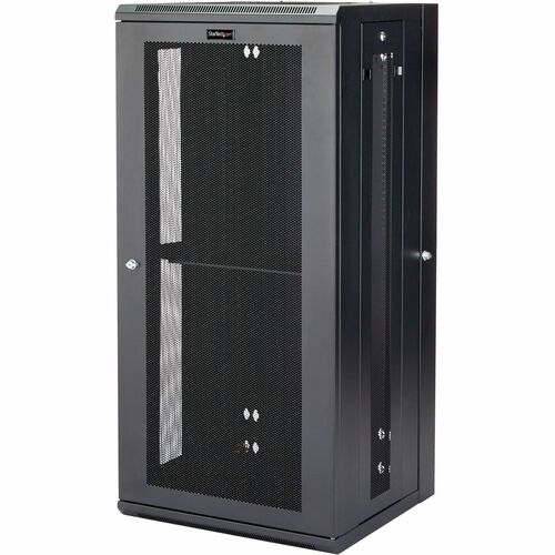 StarTech.com Armadio Rack 19" 26U a Muro, Server Rack Ventilato a 4 Montanti con Ripiano 1U e Serratura, Pannello Posterio