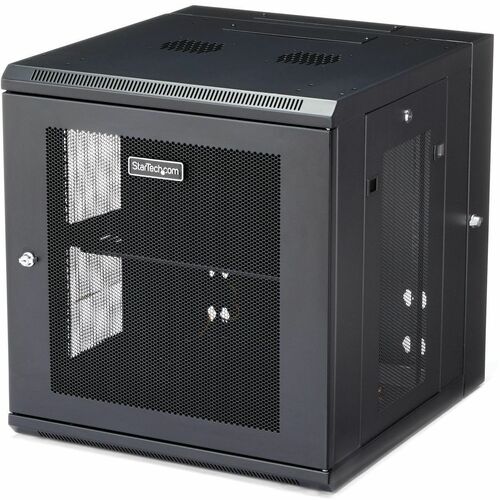 StarTech.com 4-Post 12U Wall Mount Network Cabinet, 19" Hinged Wall-Mounted Server Rack for IT Equipment, Flexible Lockabl