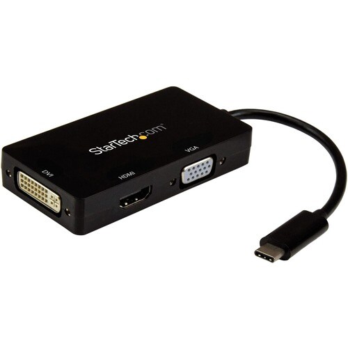StarTech.com Adaptador USB-C Multipuertos de Video - 4K 30 Hz - USB Tipo C a HDMI/DVI / HDMI - Hub USBC - CDPVGDVHDBP - US