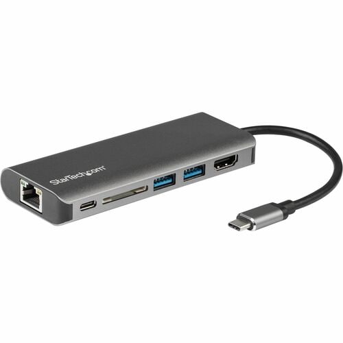 StarTech.com USB C Multiport Adapter, Portable USB-C Dock to 4K HDMI, 2-pt USB 3.0 Hub, SD/SDHC, GbE, 60W PD Pass-Through 