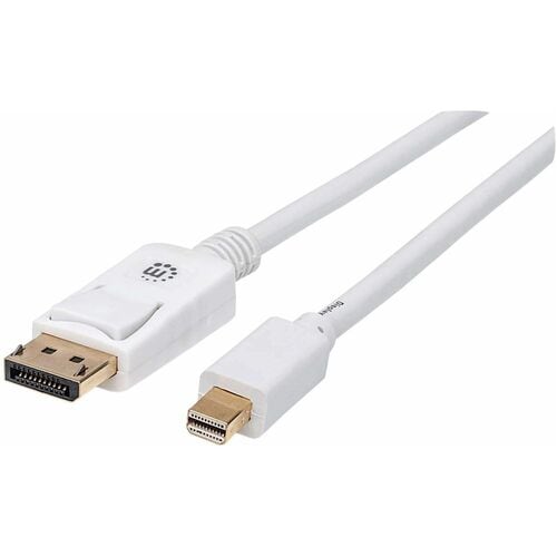 Manhattan Cable DisplayPort - MiniDP M-M 2.0m Blanco - Cable for Monitor, Dispositivo de audio/vídeo, Computadora de escri