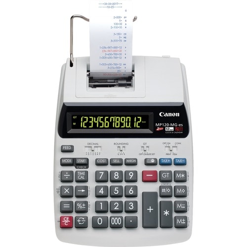 Canon MP120-MG-ES II Printing Calculator - Ribbon - 2 lpm - Calendar, Currency Converter, Decimal Point Selector Switch, S