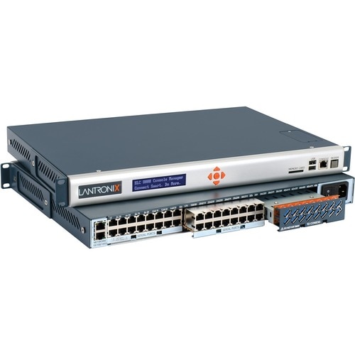 Lantronix SLC 8000 Device Server - Optical Fiber, Twisted Pair - 2 x Network (RJ-45) x Yes - 32 x Serial Port - 10/100/100