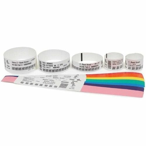 Zebra Z-Band QuickClip Kit - 1" Width x 7" Length - Direct Thermal - White - Polypropylene - Latex-free - 3 Cartridge