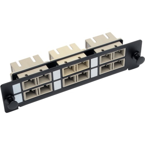 Eaton Tripp Lite Series High-Density Fiber Adapter Panel (MMF/SMF), 6 SC Duplex Connectors, Black - 6 Port(s) - 6 x Duplex