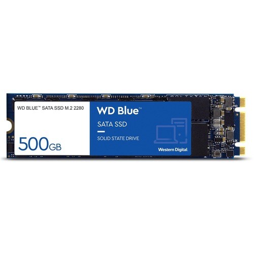 WD Blue Solid State-Laufwerk - M.2 2280 Intern - 500 GB - SATA (SATA/600) - 560 MB/s Maximale Lesegeschwindigkeit - 5 Jahr