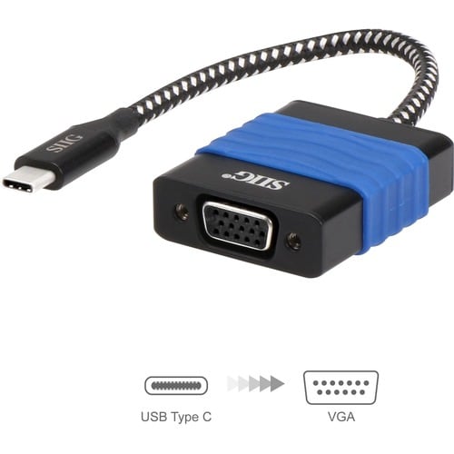 SIIG USB Type-C to VGA Video Cable Adapter - USB Type C - 1 x VGA