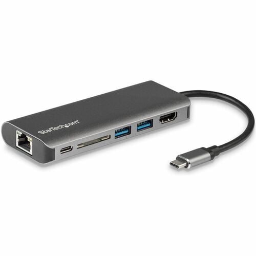 StarTech.com USB Type C Docking Station for Notebook - Memory Card Reader - SD, SDXC, SDHC - 60 W - Black, Grey - 1 Displa