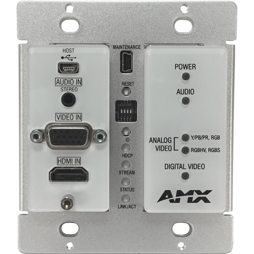 AMX Decor Style Wallplate Encoder with KVM, Black - 1 Computer(s) - WUXGA - 1920 x 1200 Maximum Video Resolution x Network