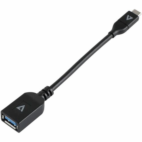 V7 V7U3C-BLK-1E 15.24 cm USB-C/USB-A Data Transfer Cable - 1 - V7 Black USB Cable USB 3.1 Gen1 A Female to USB-C Male 0.3m