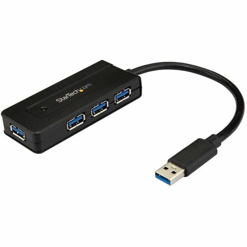 StarTech.com Hub Concentrador Portátil USB 3.0 SuperSpeed de 4 Puertos de 5Gbps con Carga Rápida - Hub USB 3.2 Gen 1 Tipo 