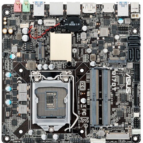 Asus Q170T Desktop Motherboard - Intel Q170 Chipset - Socket H4 LGA-1151 - Mini ITX - 32 GB DDR4 SDRAM Maximum RAM - SoDIM