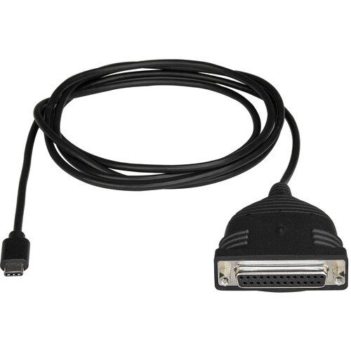 StarTech.com Cavo Adattatore per Stampante USB-C a Parallela DB25 - Alimentato via Bus - Nero