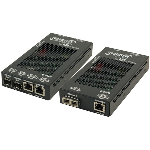 Transition Networks SGPAT1039-105 Transceiver/Media Converter - Network (RJ-45) - 1x PoE+ (RJ-45) Ports - 1 x LC Ports - M