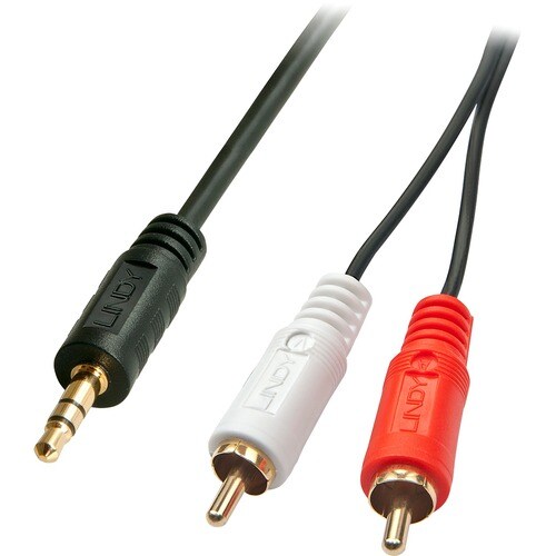 LINDY Premium 1 m Klinke/RCA Audiokabel für TV, Audiogerät - Zweiter Anschluss: 2 x RCA Stereo Audio - Male - Abschirmung 
