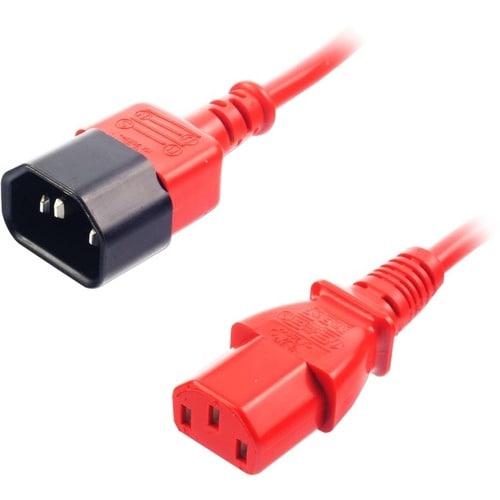LINDY Verlängerungskabel - 2 m - für Monitor, Computer, USV, PC - IEC 60320 C14 / IEC 60320 C13 - Rot