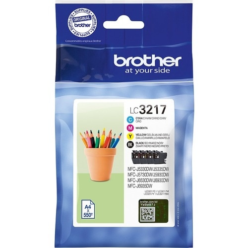 Brother LC312 Original Inkjet Ink Cartridge - Multi-pack - Black, Cyan, Magenta, Yellow Pack - 550 Pages Black, 550 Pages 
