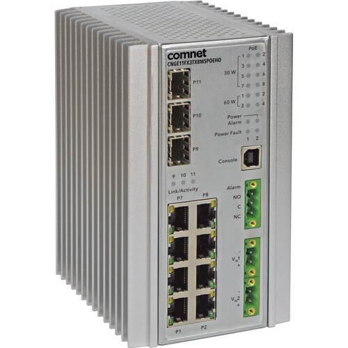ComNet Industrially Hardened 11 Port Gigabit Managed Ethernet Switch - 11 Ports - Manageable - Gigabit Ethernet - 10/100/1