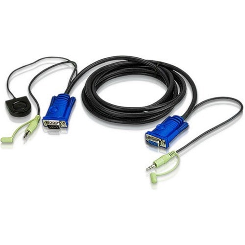 ATEN 2L-5203B 3 m Mini-phone/VGA KVM Cable for KVM Switch - First End: 1 x 15-pin HD-15 - Male, 1 x Mini-phone Audio - Mal