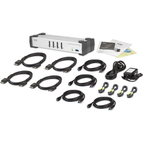 ATEN SOHO CS1914 KVM Switchbox - 4 Computer(s) - 1 Local User(s) - 3840 x 2160 - 8 x USB - 5 - Desktop