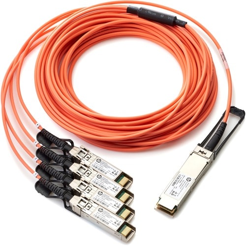 HPE BladeSystem c - Class QSFP+ to 4x10G SFP+ 15m Active Optical Cable - 15 m Fibre Optic Network Cable for Network Device