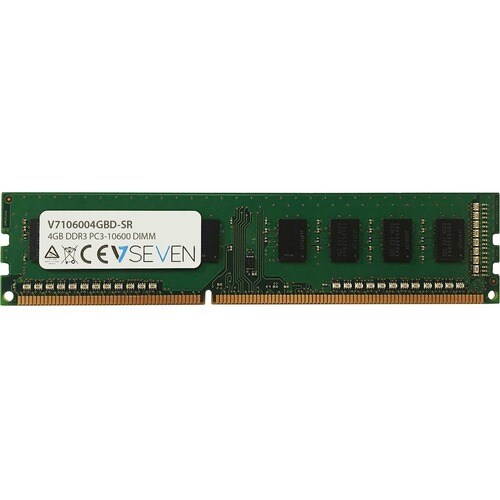 V7 V7106004GBD-SR RAM Module - 4 GB (1 x 4GB) - DDR3-1333/PC3-10600 DDR3 SDRAM - 1333 MHz Single-rank Memory - CL9 - 1.50 
