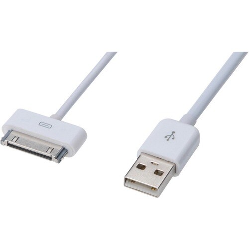 Ednet 1 m Apple Dock Connector/USB Data Transfer Cable for Smartphone, Tablet - First End: 1 x 30-pin Apple Dock - Male - 