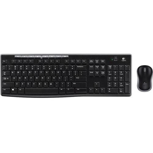Logitech Wireless Combo MK270 Tastatur & Maus - QWERTY - Englisch (US) - Kabellos, Funk USB 2.0, Schwarz - Optische, Kabel
