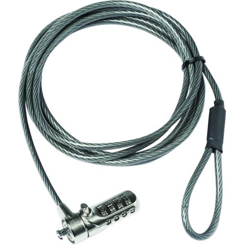 Dicota Kabelschloss - 2 m Kabel - 4 Ziffern - Kombinationsschloss - Stahl, Thermoplastischer Gummi