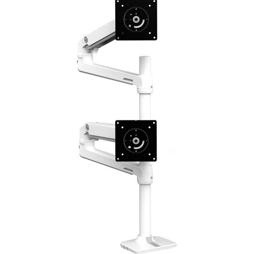 Ergotron Desk Mount for Monitor - White - 2 Display(s) Supported - 101.6 cm (40") Screen Support - 18.14 kg Load Capacity 