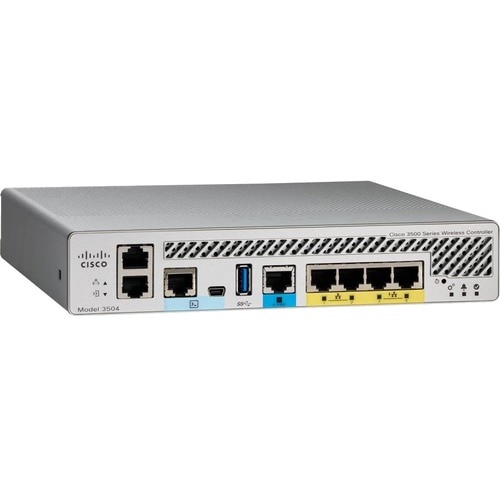 Cisco 3504 IEEE 802.11ac Wireless LAN Controller - 5 GHz, 2.40 GHz - 5 x Network (RJ-45) - Wall Mountable, Desktop