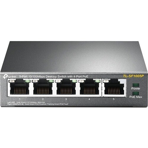 TP-Link TL-SF1005P 5 Anschlüsse Ethernet-Switch - Fast Ethernet - 10/100Base-T - 2 Unterstützte Netzwerkschicht - 1,90 W S