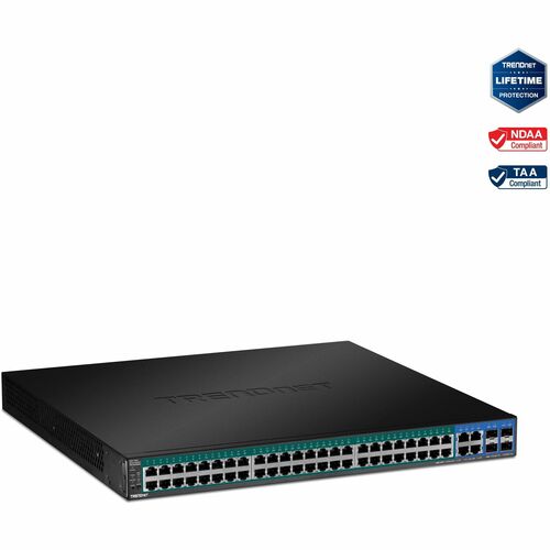 TRENDnet TPE-5048WS 52 Ports Manageable Ethernet Switch - Gigabit Ethernet - 1000Base-T, 1000Base-X - New - TAA Compliant 