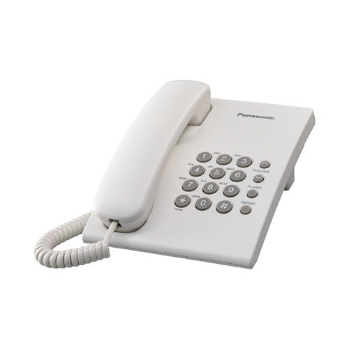 Panasonic KX-TS500EXW Standard Phone - 1 x Phone Line - Speakerphone