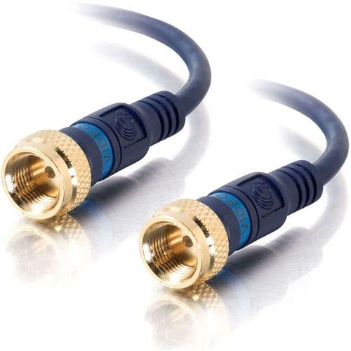 C2G 3ft Velocity Mini-Coax F-Type Cable - F Connector - F Connector - 3ft - Blue