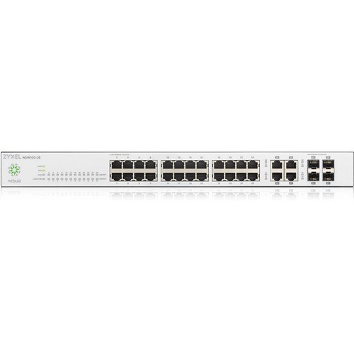 ZYXEL 24-port GbE Nebula Cloud Managed Switch - 28 Ports - Manageable - 4 Layer Supported - Modular - 4 SFP Slots - 27.20 