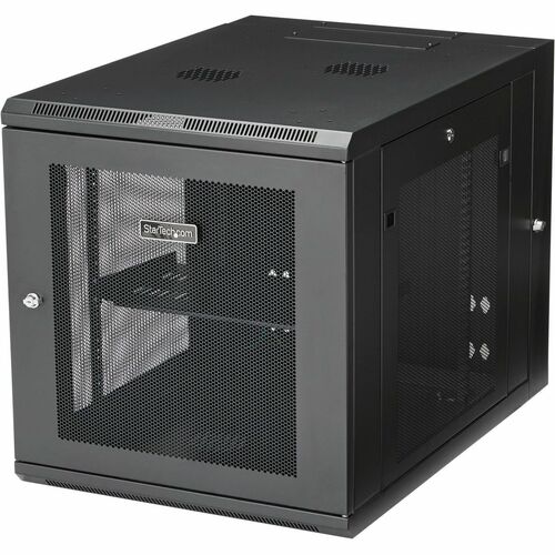 StarTech.com 12U Wandmontierbar Rackschrank für Server, LAN-Schalter, Patchfeld604,52 mm Rack Depth - Schwarz - Stahl, Sta