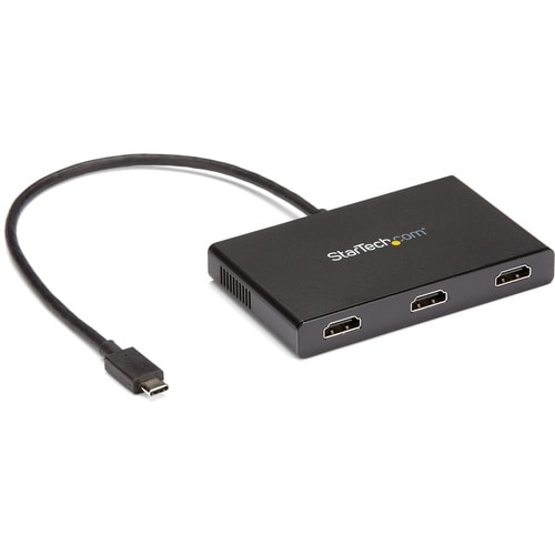 StarTech.com 3-Port USB-C Multi-Monitor Adapter, Type-C to 3x HDMI MST Hub, Triple 1080p HDMI Laptop Display Extender / Sp