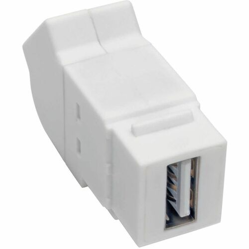 Eaton Tripp Lite Series USB 2.0 All-in-One Keystone/Panel Mount Angled Coupler (F/F), White - 1 x Type A USB 2.0 USB Femal