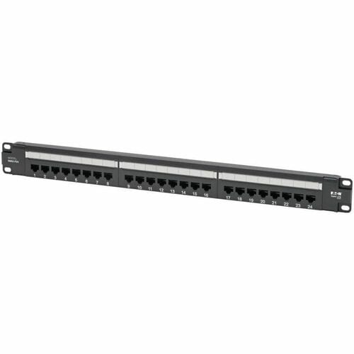 Tripp Lite Cat5 / Cat5e PoE Patch Panel 24-Port 110 568A/B RJ45 1URM TAA - 24 Port(s) - 24 x RJ-45 - 1U High - Black - 19"