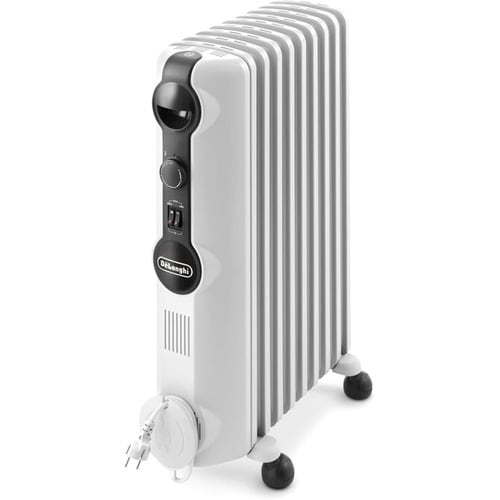 De’Longhi TRRS0920, Riscaldatore ambiente elettrico a olio, Olio, Interno, Pavimento, Bianco, Pulsanti, Manopola