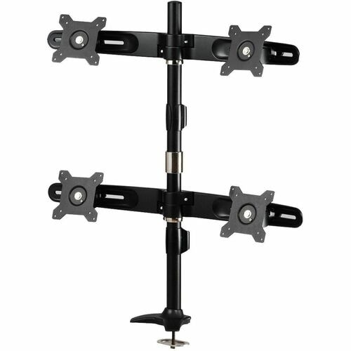 Amer Mounts Desk Mount for Flat Panel Display, LCD Monitor, LED Monitor - Black - TAA Compliant - Height Adjustable - 4 Di