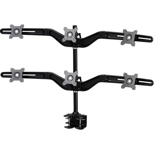 Amer Mounts Desk Mount for Flat Panel Display - Black - Height Adjustable - 61 cm (24") Screen Support - 35.92 kg Load Cap