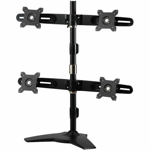 Amer Mounts Desk Mount for Flat Panel Display - Black - TAA Compliant - Height Adjustable - 4 Display(s) Supported - 38.1 
