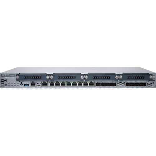 SRX345 Services Gateway includes hardware (16GE 4x MPIM slots 4G RAM 8G Flash power supply cable and RMK) and Junos Softwa