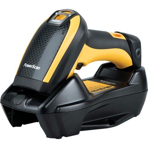Datalogic PowerScan PBT9100-RBK20EU Handheld Barcode Scanner Kit - Wireless Connectivity - Yellow - 1D - Imager - Bluetoot