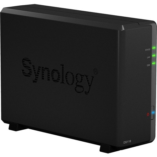 Synology DiskStation DS118 1 x Total Bays SAN/NAS Storage System Quad-core (4 Core) 1.40 GHz - 1 GB RAM - DDR4 SDRAM Compa