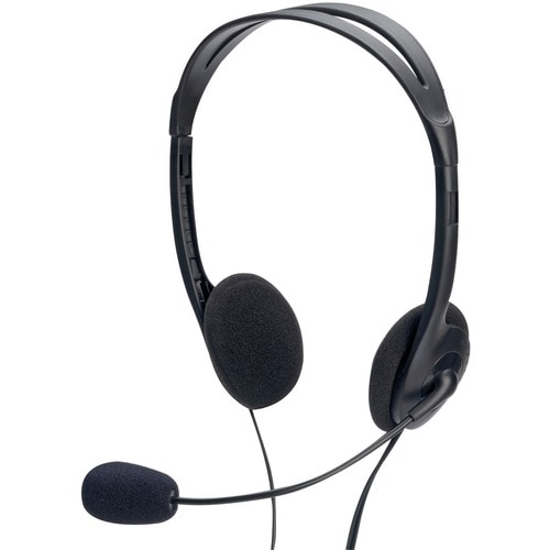 Ednet Kabel Kopfbügel Stereo Headset - Binaural - Ohraufliegend - 100 Hz bis 15 kHz Frequenzgang - 180 cm Kabel - Host-Sch