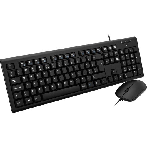 V7 CKU200UK Keyboard & Mouse - QWERTY - English (UK) - USB Cable Keyboard - Keyboard/Keypad Color: Black - USB Cable Mouse