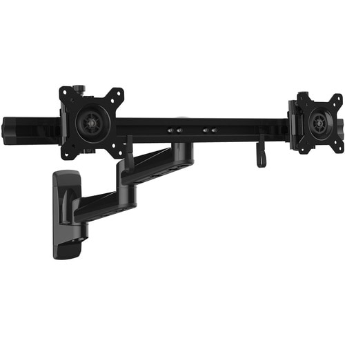 StarTech.com Wall Mount for Monitor - Black - Height Adjustable - 2 Display(s) Supported - 61 cm (24") Screen Support - 9.